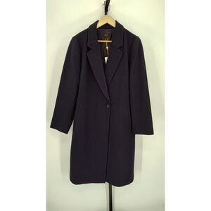 Quince Women Italian Wool Classic Single-Breasted Coat Cadet Outerwear L